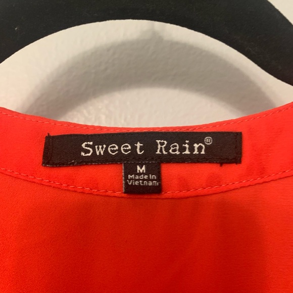 Women’s Sweet Rain Red Sheer Top Medium - Picture 4 of 6